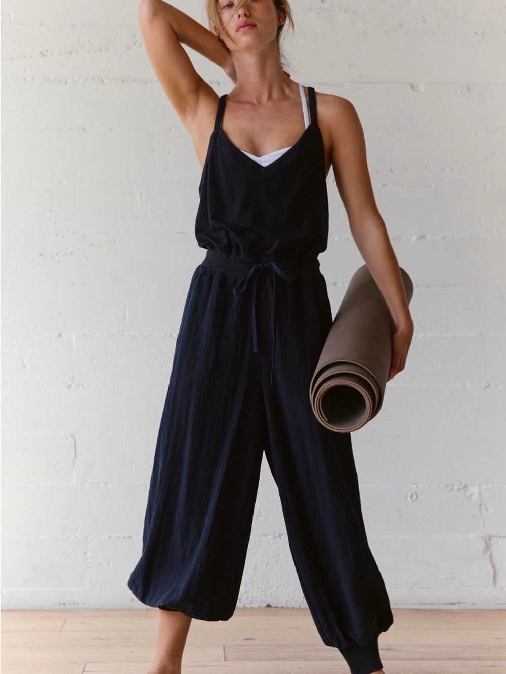 FP Movement by Free People Black Sleeveless Drawstring Take Off Jumpsuit